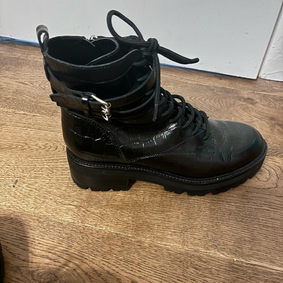Marc Fisher Women's Black Crocodile Barren 2 Lace Up combat boots size 8 - Picture 10 of 10